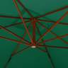 Vidaxl parasol en porte-à-faux avec mât en bois 400x300 cm vert