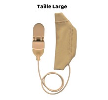 Housse mono de protection eargear pour appareils auditifs taille large avec cordon  beige