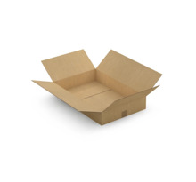 Caisse carton plate brune simple cannelure raja 60x40x10 cm (lot de 20)