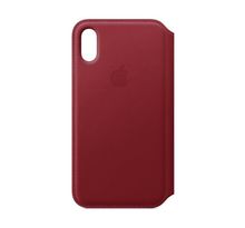 Étui folio en cuir pour iPhone XS - (PRODUCT)RED