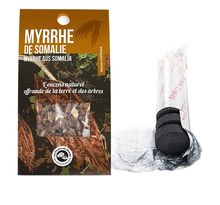 Résine de myrrhe de somalie à brûler + rouleau de 10 charbons