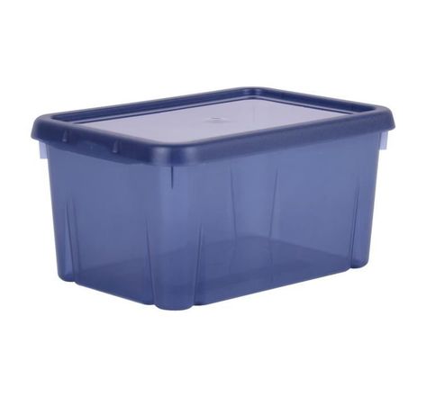 EDA PLASTIQUE Boîte de rangement Funny Box 4 L - Bleu profond acidulé - 25,5 x 18 x 12,7 cm