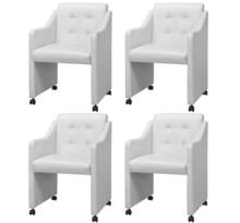 Vidaxl chaises de salle à manger 4 pcs blanc similicuir