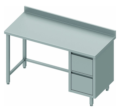 Table inox avec 2 tiroirs a droite - gamme 600 - stalgast - 1500x600