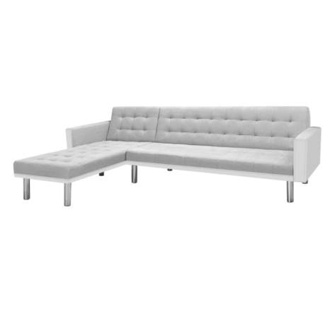 Vidaxl canapé-lit d'angle tissu 218 x 155 x 69 cm blanc et gris