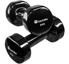 Tectake 2 Haltères de Fitness, de Musculation en Vinyle - 2 x 5,0 kg