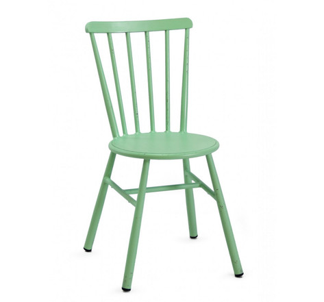 Chaise à barreaux vintage en aluminium - lot de 8 - vert - aluminium