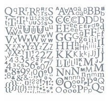 Sticker alphabet pailleté argenté 300 lettres