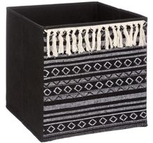 Boîte de rangement/tiroir pour meuble en tissu 31x31 cm - Ethnique pompon