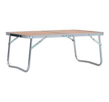 vidaXL Table pliable de camping Marron Aluminium 60x40 cm