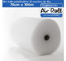 1 rouleau de film bulle d'air largeur 75cm x longueur 100m - gamme air'roll coex