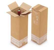 Caisse carton d'expédition pour bouteilles avec croisillons renforcés à montage manuel 1 bouteille (lot de 20)
