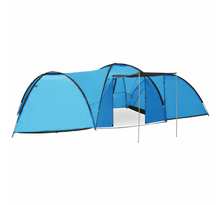 Vidaxl tente igloo de camping 650x240x190 cm 8 personnes bleu