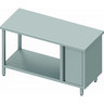 Table inox avec porte et etagère à gauche - gamme 600 - stalgast - 1500x600