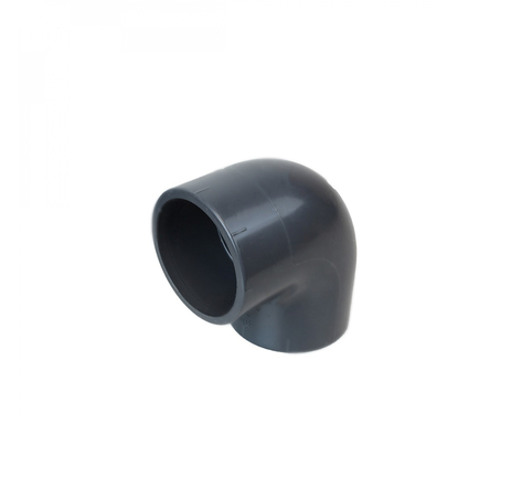 Coude d'angle en PVC - 90° pour raccord de tuyaux - PN16 - 50 mm - Femelle femelle - Gris