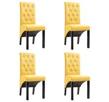 Vidaxl chaises à manger lot de 4 jaune tissu