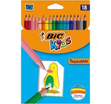 Crayons de couleur KIDS Tropicolors, étui carton de 18 BIC