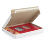 Boite postale carton plate blanche petite cannelure avec fermeture adhésive raja 43x31x5 cm (lot de 50)