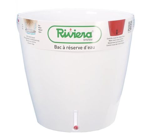 RIVIERA Pot rond Eva New en plastique - Ø 46 cm - 49 L - Blanc