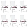 vidaXL Coussins de chaise de jardin 6 Pièces carreaux rouges 50x50x3 cm