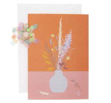 DIY Personnaliser sa carte florale - Vase et fleurs orange