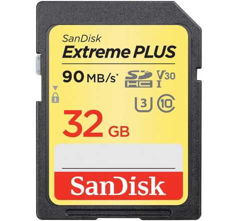 Sandisk carte mémoire sdhc extreme plus uhs-1 u3 v30 32 go