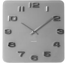 Horloge carrée vintage en verre gris 35 cm