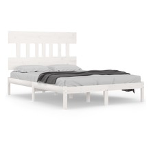 Vidaxl cadre de lit blanc bois massif 200x200 cm