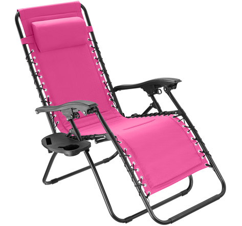 Tectake Chaise de jardin MATTEO - rose vif