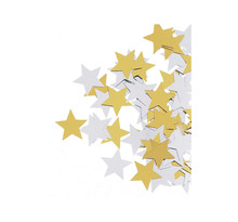 Paillettes / confettis étoile doré et argenté 17 mm
