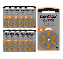 60 Piles Auditives Rayovac 13, 10 Plaquettes (PR48)