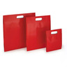 Pochette cadeau pelliculée rouge à poignée découpée 30 x 38 x 8 cm (lot de 100)