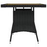 vidaXL Table de jardin Noir 70x70x72 cm Résine tressée et acacia