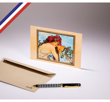 Carte simple Art Gallery créée et imprimée en France sur papier certifié PEFC - L'été d'Alphons Mucha