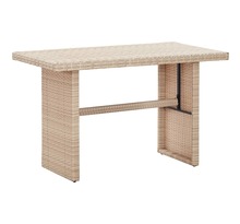vidaXL Table de jardin Beige 110x60x74 cm Résine tressée