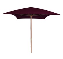 Vidaxl parasol d'extérieur avec mât en bois rouge bordeaux 200x300 cm
