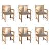 Vidaxl chaises de jardin 6 pcs avec coussins gris bois de teck massif