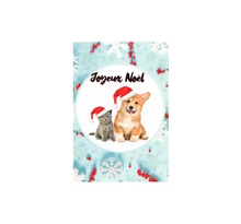 Carte De Voeux - Joyeux Noel Animaux Chien et Chat