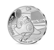 Monnaie de 10€ en argent - Mascotte - Jeux Olympiques 2024 Badminton - Millésime 2023