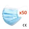 Boite de 50 Masques Médicaux CE - Bleus 3 Plis jetables