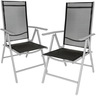 Tectake lot de 6 chaises de jardin pliantes - noir/gris