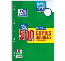OXFORD - Copies doubles perforées 500 pages seyes - 90g