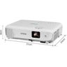 EPSON EB E01 - Vidéoprojecteur 3LCD (1024x768) - 3 300 Lumens - Affichage 350 - Entrée VGA, Entrée HDMI, USB 2.0 - Blanc
