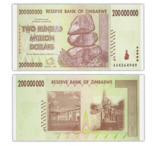 Billet de collection 200 000 000 dollars 2008 zimbabwe - neuf - p81 - 200 millions