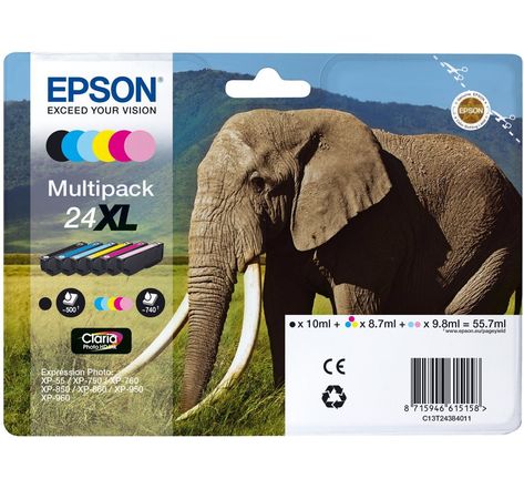 Pack 6 cartouches d'encre epson elephant t2428xl