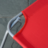 Bain de soleil transat pliable dossier réglable multipositions métal et polyester rouge