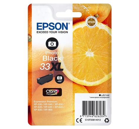 Black 33Xl, encre noir, Cartouche Oranges Encre Claria Premium Photo (XL) EPSON