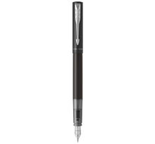 Parker vector xl stylo plume, laque noire métallisée sur laiton, plume fine, encre bleue, coffret cadeau