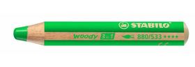 Crayon WOODY 3 en 1 Extra large vert foncé STABILO