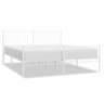 Vidaxl cadre de lit métal avec tête de lit/pied de lit blanc 180x200cm